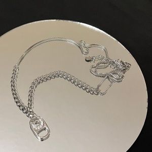 Diamond Pop Top Asymmetric Chain Necklace